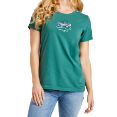 Life is Good Women's Jackie Off Road Crusher Tee on  Spruce Green